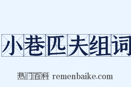 小巷匹夫组词是什么意思的图片